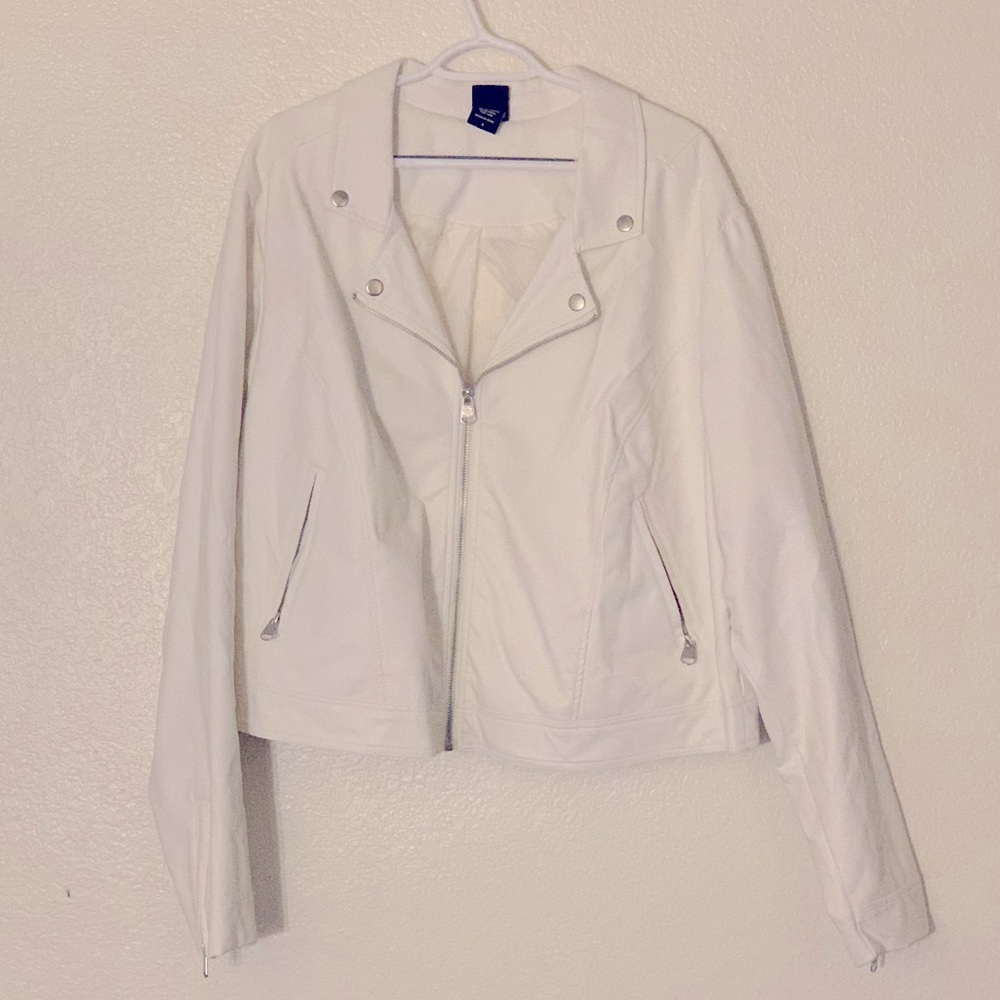 Torrid white vegan leather jacket